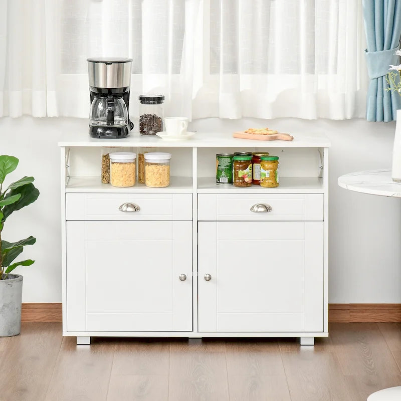 Sideboard Buffet Cabinet with 2 Drawers and 2 Enclosed Cabinets