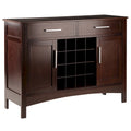 Cappuccino Buffet Cabinet with Wine Grid and Sliding Doors