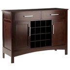 Mobile credenza Cappuccino con portabottiglie e ante scorrevoli