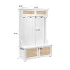 Cassettiera contenitore in legno stile coloniale classico con ante decorative in rattan intrecciato