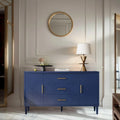 Functional 2-Door 3-Drawer Cabinet with Carved Effect