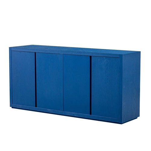 4-Door Ash Veneer Sideboard Cabinet with Adjustable Shelves - 63.1W