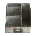Metal Desk Organizer with 4 Compartments in Galvanized Finish