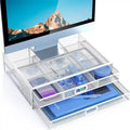 2-Tier Monitor Stand with Drawer for Home Office