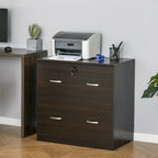 Schedario a 2 cassetti con serratura e chiavi, schedario verticale con barra appendiabiti per formato Letter, Home Office
