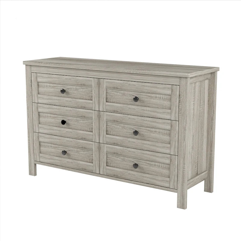 Retro Farmhouse Style Storage Cabinet with 6 Drawer