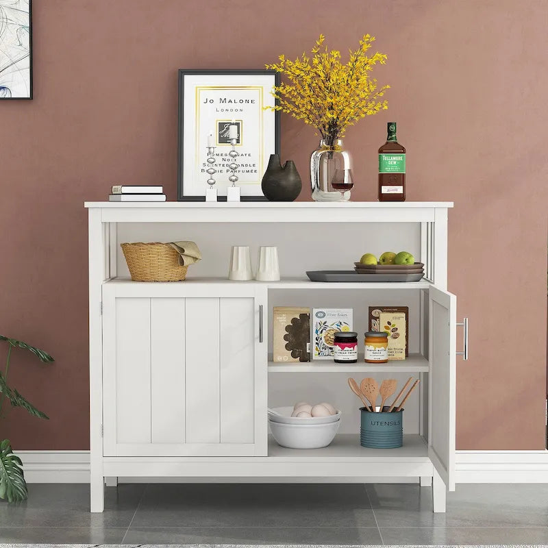 2-Door Kitchen Storage Sideboard with Adjustable Shelf and UV Finish