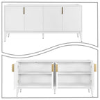 Classica credenza in legno con gambe in legno massello di gomma