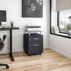 Rolling File Cabinet with Glass Top, High quality and durable,Graphite