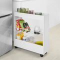 Freestanding 3-Tier Open Shelf Bathroom Storage Cabinet with Castors