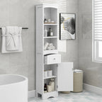 Tall Bathroom Cabinet,Freestanding Storage Cabinet with Drawer,MDF Board,Adjustable Shelf