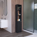 Tall Linen Bathroom Storage Cabinet with 6 Shelves and Single Door