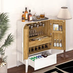 Mobile bar industriale con portabottiglie e portacalici